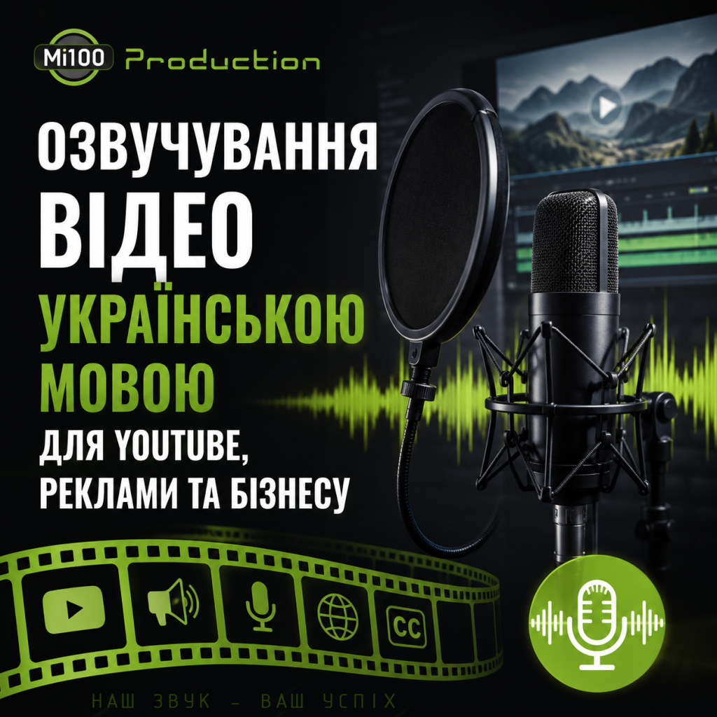 Озвучування відео українською мовою для YouTube, реклами та бізнесу